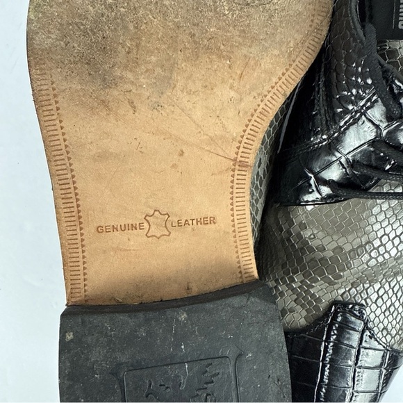 Stacy Adams Black and Gray Snakeskin Oxfords main image 6